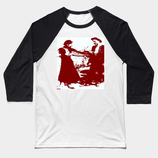 Bonnie and Clyde Baseball T-Shirt by icarusismartdesigns